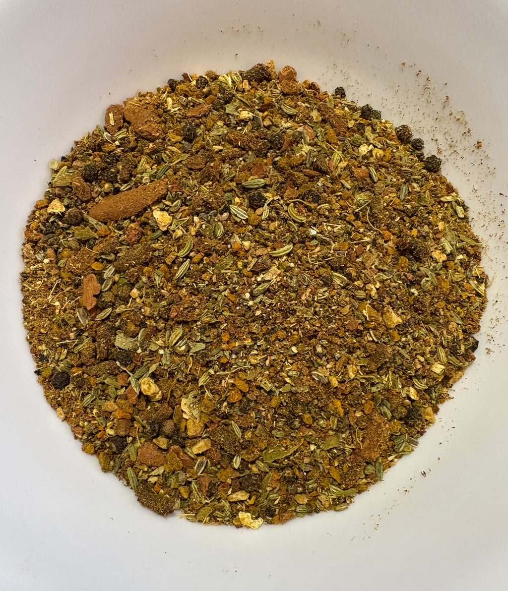 Mehra Cup caffeine-free turmeric tea blend with ginger, fennel, cinnamon and spices